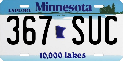MN license plate 367SUC