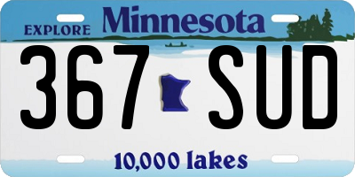 MN license plate 367SUD