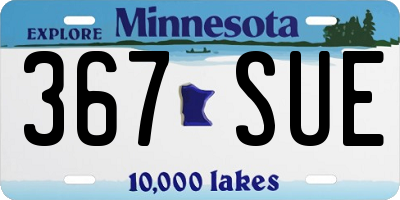 MN license plate 367SUE