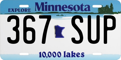 MN license plate 367SUP