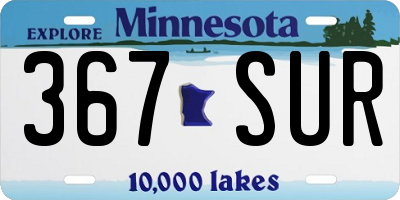 MN license plate 367SUR