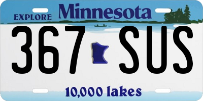 MN license plate 367SUS