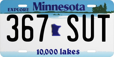 MN license plate 367SUT