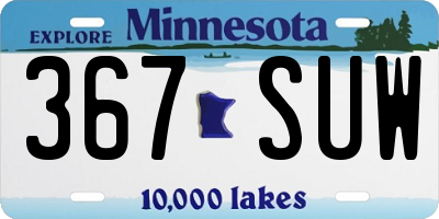 MN license plate 367SUW