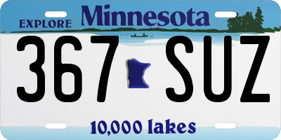 MN license plate 367SUZ