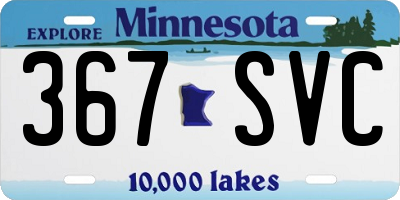 MN license plate 367SVC