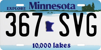MN license plate 367SVG