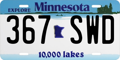 MN license plate 367SWD