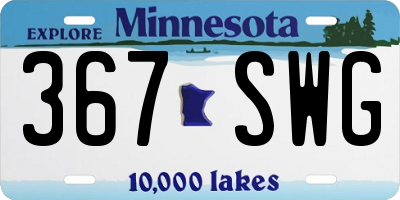 MN license plate 367SWG
