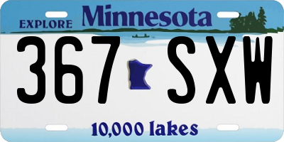 MN license plate 367SXW
