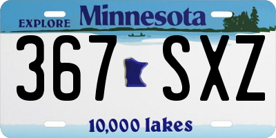 MN license plate 367SXZ