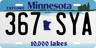 MN license plate 367SYA