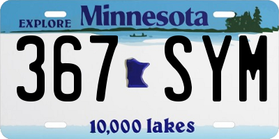 MN license plate 367SYM