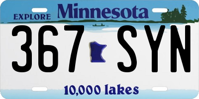 MN license plate 367SYN