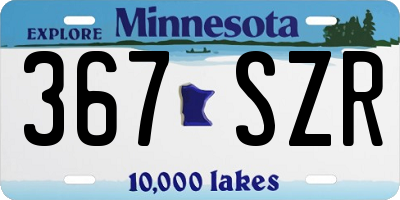 MN license plate 367SZR