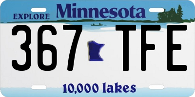 MN license plate 367TFE