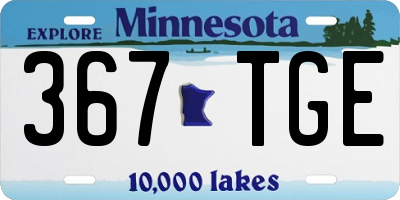 MN license plate 367TGE