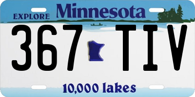 MN license plate 367TIV