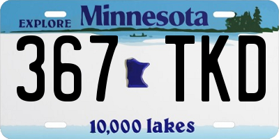 MN license plate 367TKD