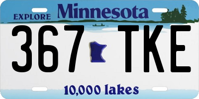 MN license plate 367TKE