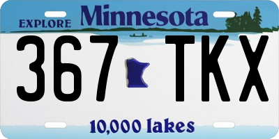 MN license plate 367TKX