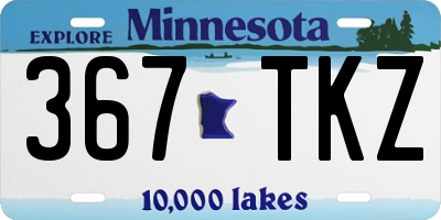 MN license plate 367TKZ