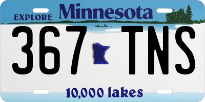 MN license plate 367TNS
