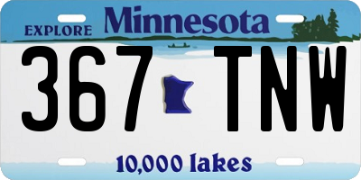MN license plate 367TNW