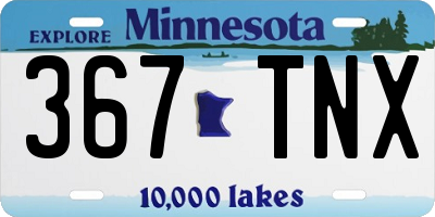 MN license plate 367TNX