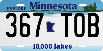 MN license plate 367TOB