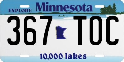 MN license plate 367TOC