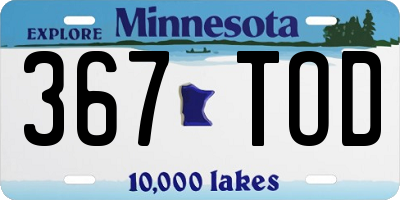 MN license plate 367TOD