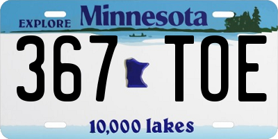 MN license plate 367TOE