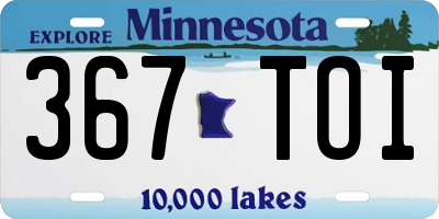 MN license plate 367TOI