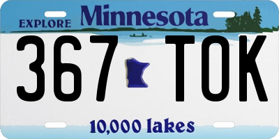 MN license plate 367TOK