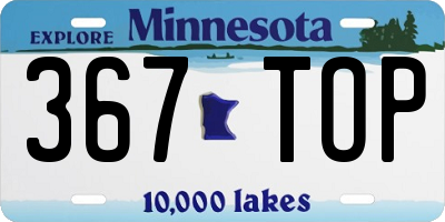 MN license plate 367TOP
