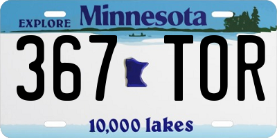 MN license plate 367TOR