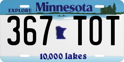 MN license plate 367TOT