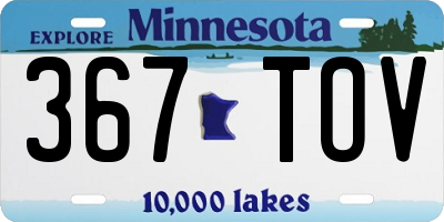 MN license plate 367TOV