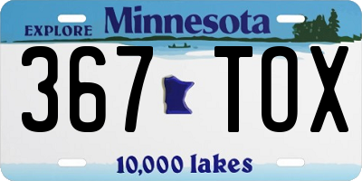 MN license plate 367TOX