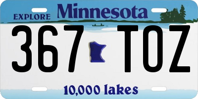 MN license plate 367TOZ