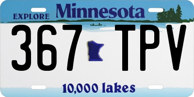 MN license plate 367TPV