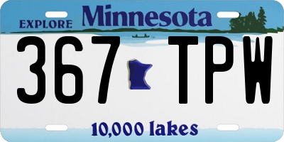 MN license plate 367TPW