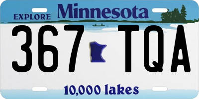 MN license plate 367TQA