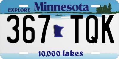 MN license plate 367TQK