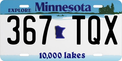 MN license plate 367TQX