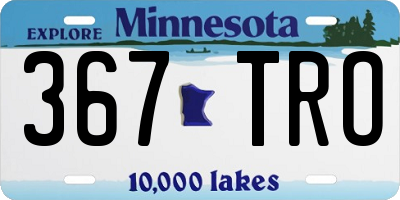 MN license plate 367TRO