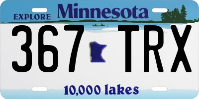MN license plate 367TRX