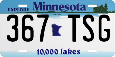 MN license plate 367TSG