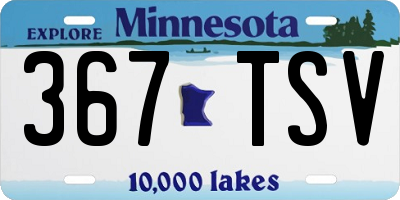MN license plate 367TSV